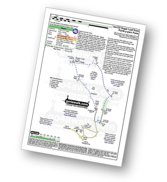 Map with easy-to-follow route details for walk mo123 Sugar Loaf (Y Fal) from Porth-y-parc Farm pdf