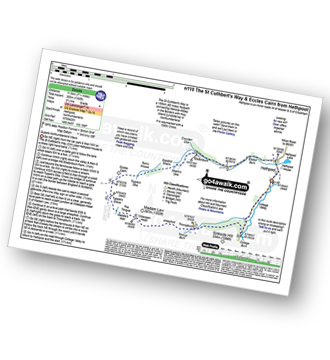 Walk route map with easy-to-follow route instructions for walk n110 The St Cuthbert's Way and Eccles Cairn from Hethpool pdf