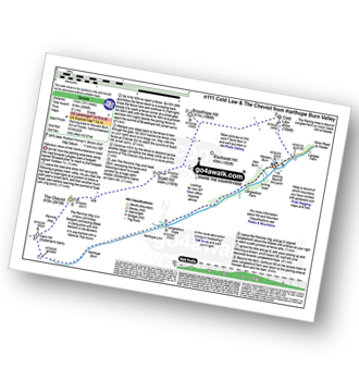 Walk route map with easy-to-follow route instructions for walk n111 The Cheviot and Cold Law from Harthope Burn Valley pdf