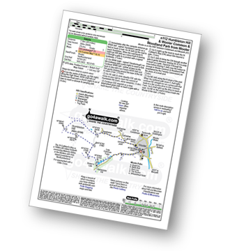 Map with easy-to-follow route details for walk n112 Humbleton Hill and Wooler Common and Woodland Park from Wooler pdf