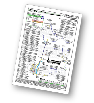 Map with easy-to-follow route details for walk n135 Weetwood Moor, Dod Law and Doddington from Wooler pdf