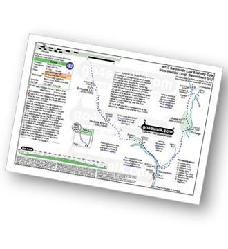 Walk route map with easy-to-follow route instructions for walk n157 Swineside Law and Windy Gyle from Wedder Leap, Barrowburn pdf