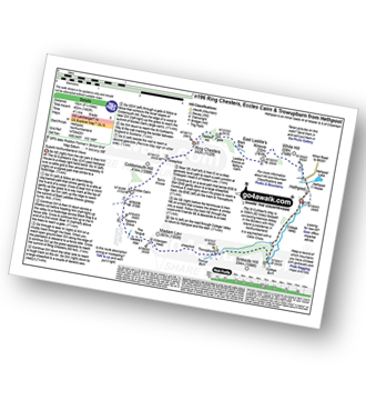 Map with easy-to-follow route details for walk n196 Ring Chesters, Eccles Cairn and Trowupburn from Hethpool pdf