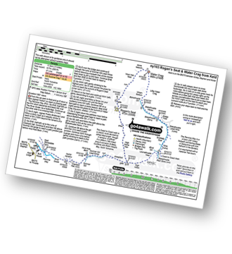 Map with easy-to-follow route details for walk ny103 Rogan's Seat and Water Crag (Arkengarthdale) from Keld pdf