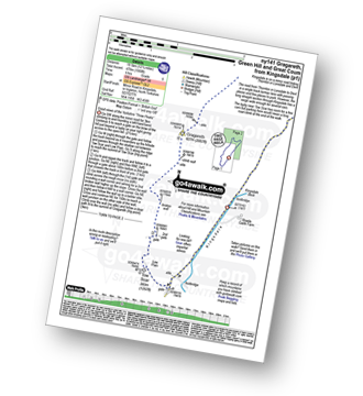 Map with easy-to-follow route details for walk ny141 Gragareth and Green Hill from Kingsdale pdf