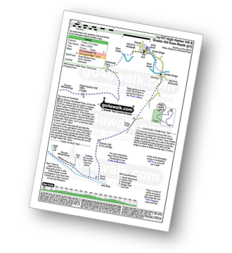 Map with easy-to-follow route details for walk ny157 High Harker Hill and Greets Hill from Reeth pdf