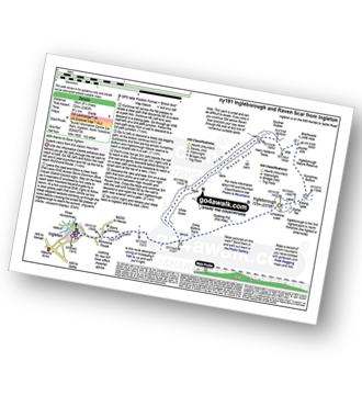 Walk route map with easy-to-follow route instructions for walk ny191 Ingleborough and Raven Scar from Ingleton pdf