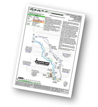 Map with easy-to-follow route details for walk ny221 Fremington Edge and Arkengarthdale from Reeth pdf