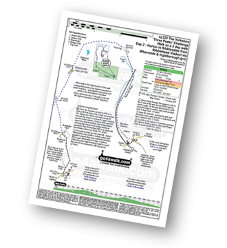 Map with easy-to-follow route details for walk ny322 The Yorkshire Three Peaks Challenge as a 2 day walk - Day 2 from Horton in Ribblesdale pdf