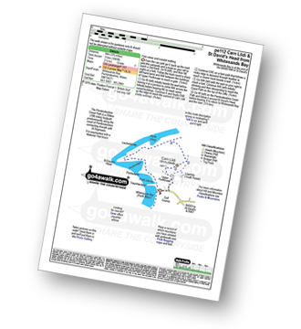 Map with easy-to-follow route details for walk pe112 Carn Llidi and St David's Head from Whitesands Bay (Porth Mawr) pdf