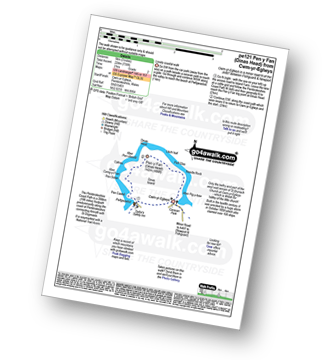 Map with easy-to-follow route details for walk pe121 Pen y Fan (Dinas Head) from Cwm-yr-Eglwys pdf