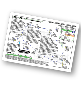 Map with easy-to-follow route details for walk po109 Foel Wen and Cadair Berwyn from Tyn-y-fridd pdf