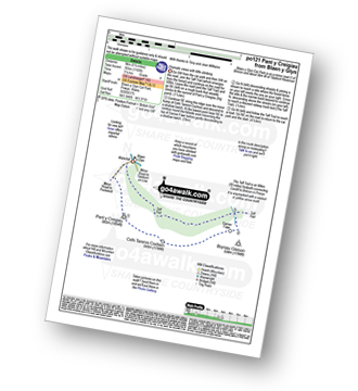 Walk route map with easy-to-follow route instructions for walk po121 Pant y Creigiau and Bryniau Gleison from Blaen y Glyn pdf