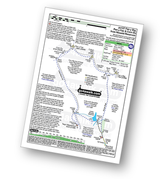 Map with easy-to-follow route details for walk po127 Fan y Big, Cribyn, Pen y Fan and Corn Du from Neuadd Reservoir pdf