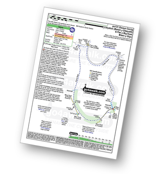 Map with easy-to-follow route details for walk po131 Bwlch y Ddwyallt and Fan y Big from Blaen y Glyn pdf