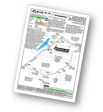 Map with easy-to-follow route details for walk po132 Heol Senni and Fan Gyhirych from Pont Gihirych (Cray Reservoir) pdf