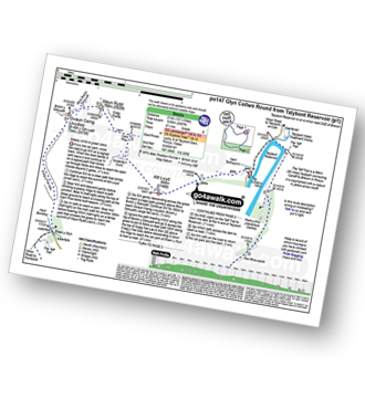 Map with easy-to-follow route details for walk po147 The Glen Collwn Round from Talybont Reservoir pdf