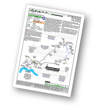 Map with easy-to-follow route details for walk po157 Mynydd Troed from Llangors (Llangorse) pdf