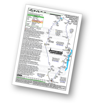 Walk route map with easy-to-follow route instructions for walk s123 Hillswood and Gun (Staffordshire) from Abbey Green, near Leek pdf