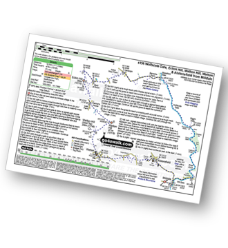 Map with easy-to-follow route details for walk s156 Wolfscote Dale, Ecton Hill, Wetton Hill, Wetton and Alstonefield from Milldale pdf