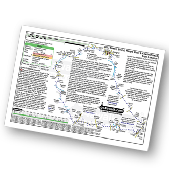 Walk route map with easy-to-follow route instructions for walk s233 Sheen, Brund, Reaps Moor and Fawfield Head from Longnor pdf