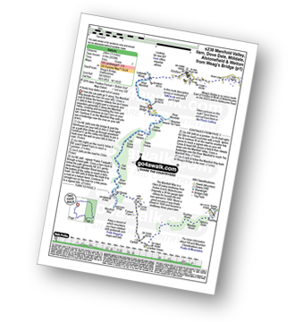 Map with easy-to-follow route details for walk s238 Manifold Valley, Ilam, Dove Dale, Milldale, Alstonefield and Wetton from Weag's Bridge pdf