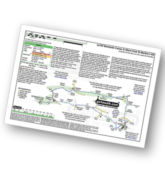 Map with easy-to-follow route details for walk su105 Newlands Corner and Shere from St Martha's Hill pdf