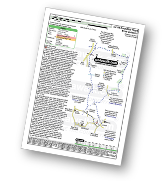 Map with easy-to-follow route details for walk su108 Roundhill Wood from Outwood pdf