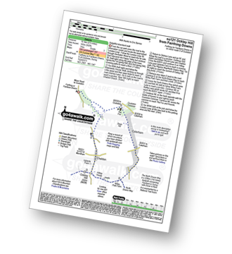 Map with easy-to-follow route details for walk su121 Ockley Hill from Farthing Downs pdf