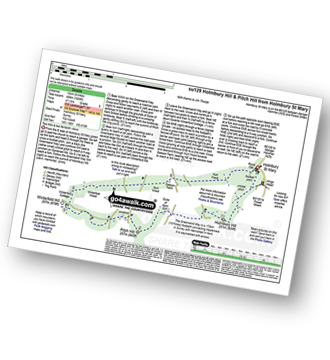 Map with easy-to-follow route details for walk su129 Holmbury Hill and Pitch Hill from Holmbury St Mary pdf