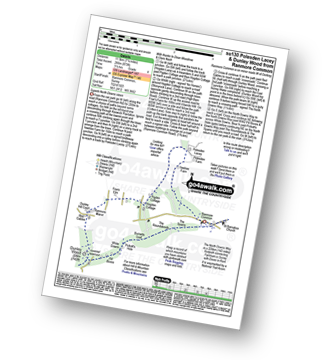 Map with easy-to-follow route details for walk su130 Polesden Lacey and Dunley Wood from Ranmore Common pdf