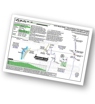 Map with easy-to-follow route details for walk ve101 Monte Baldo - Cime di Ventrar, Cime Delle Pozette and Cime di Valdritta from Malcesine pdf