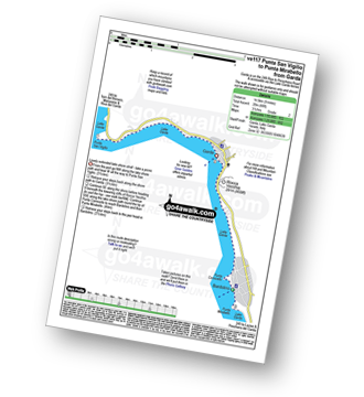 Map with easy-to-follow route details for walk ve117 Punta San Vigilio, Garda, Bardolino and Punta Mirabello from Garda pdf
