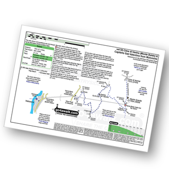 Map with easy-to-follow route details for walk ve138 Cime di Ventrar (Monte Baldo) and Capitello San Valentino from Malcesine pdf