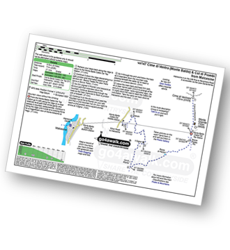 Map with easy-to-follow route details for walk ve147 Cime di Ventrar (Monte Baldo) and Col di Piombi from Malcesine pdf