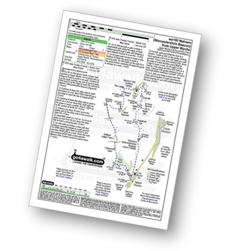 Map with easy-to-follow route details for walk wo100 Malvern (Worcestershire Beacon) from Upper Wyche pdf