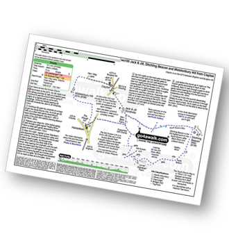 Map with easy-to-follow route details for walk ws100 Ditchling Beacon and Wolstonbury Hill from Clayton pdf