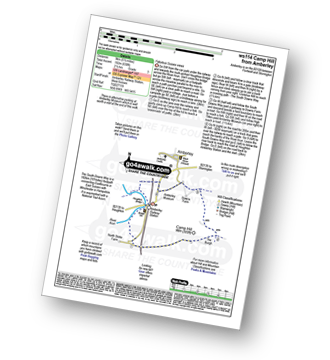 Map with easy-to-follow route details for walk ws114 Camp Hill from Amberley pdf