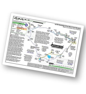 Map with easy-to-follow route details for walk wy109 Standedge (Close Moor) from Marsden pdf