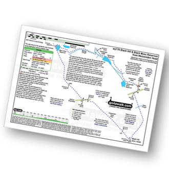 Map with easy-to-follow route details for walk wy176 Black Hill (Soldier's Lump) and Black Moss Reservior from Wessenden Head pdf