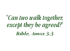 Can two walk together, except they be agreed - Bible: Amos 3:3