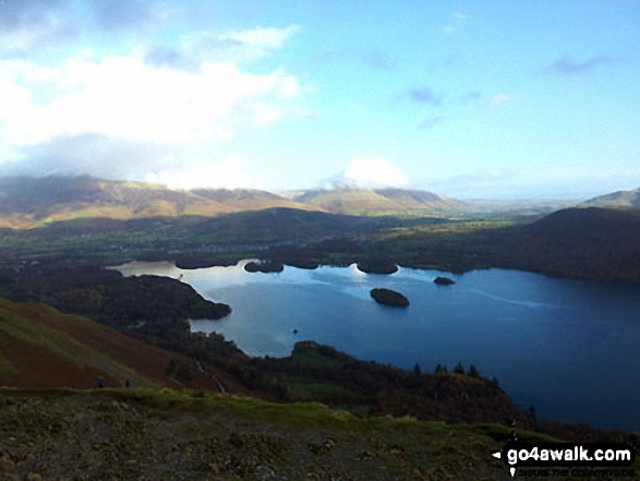 Walk c459 The Greater Newlands Horseshoe from Hawes End - Derwent Water from Cat Bells (Catbells)