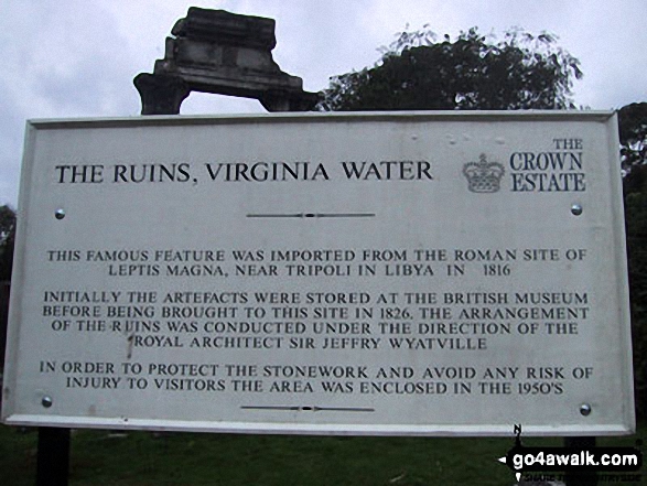 Information on the Roman Ruins, Virginia Water 