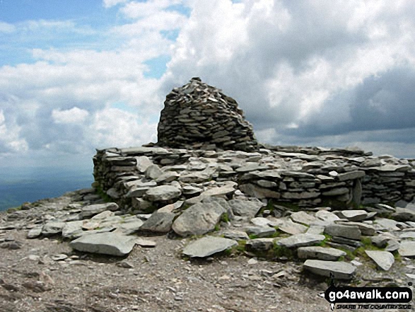 Walk c179 The Seathwaite Round from Seathwaite, Duddon Valley - The summit cairn on The Old Man of Coniston