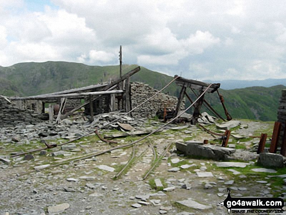 Walk c222 Swirl How and Wetherlam from Coniston - Disused Quarry workings near Low Water below The Old Man of Coniston