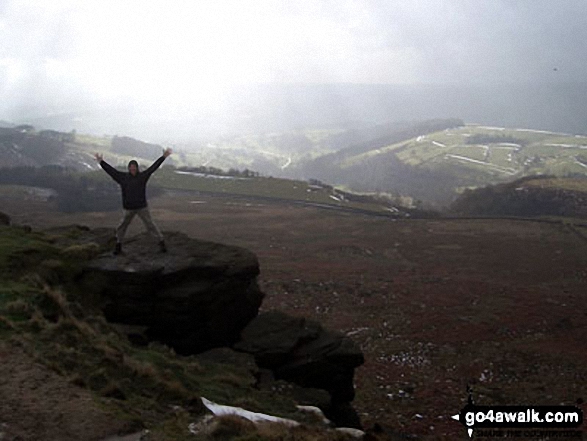 Walk d130 Stanage Edge, High Neb and Bamford Moor from Hathersage - Me on Stanage Edge