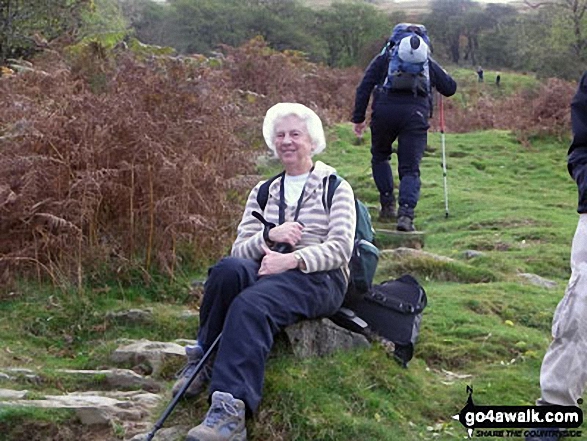 Walk c455 Wansfell Pike from Ambleside - My Auntie Eunice halfway up Wansfell Pike on our holiday