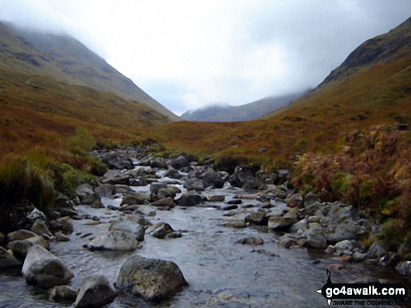 Walk h127 Lairig Eilde and Lairig Gartain from The Pass of Glencoe - In Lairig Eilde