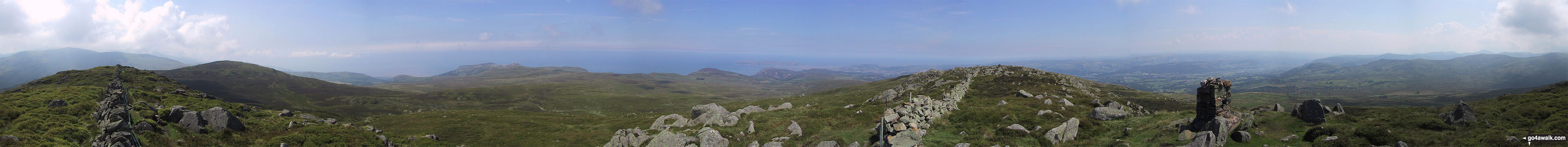 Walk cw110 Tal y Fan and Drum (Carneddau) from Cae Coch - 360° view from the summit of Tal y Fan