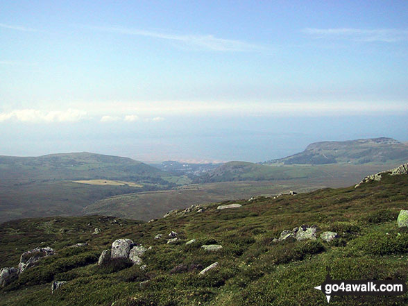 Walk cw225 Tal y Fan and Foel Lwyd from Bwlch y Ddeufaen Car Park - Conwy Bay from Foel Lwyd